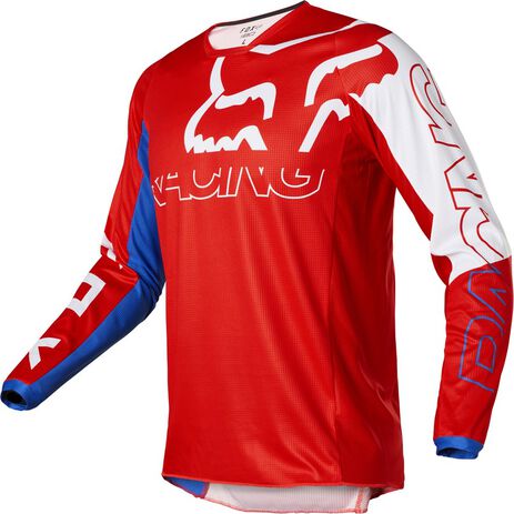 Jersey Fox 180 Skew Blanco/Rojo/Azul | Motocross, Enduro, Trail, Trial |  GreenlandMX