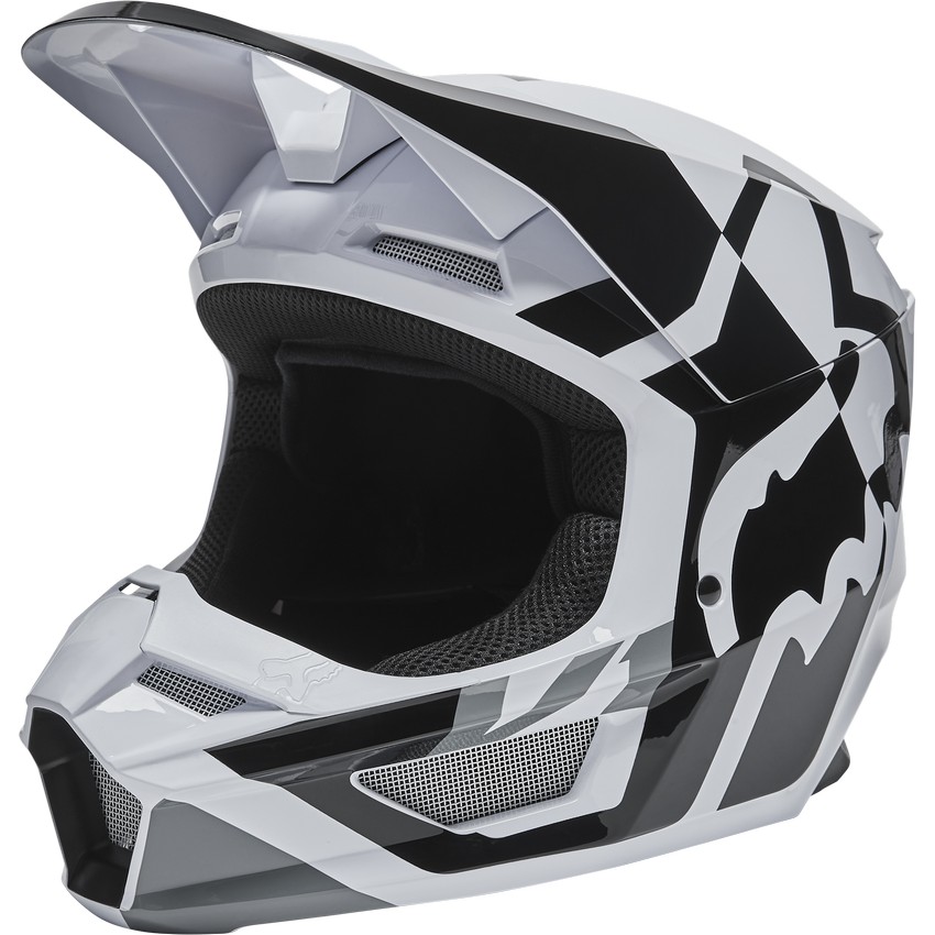 Casco Fox V1 Lux Negro/Blanco | Motocross, Enduro, Trail, Trial |  GreenlandMX