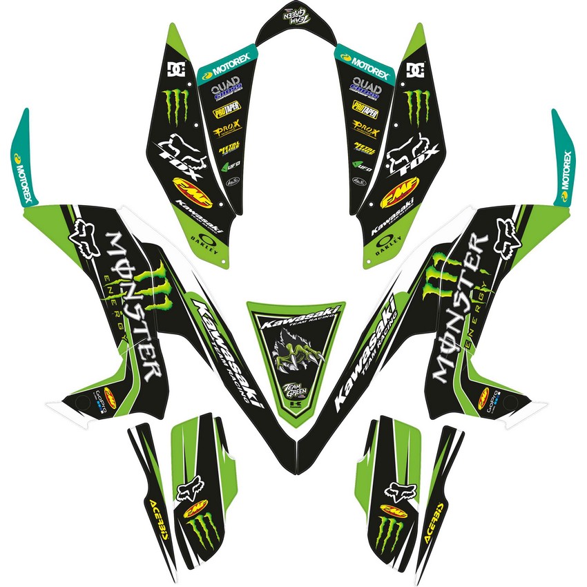 Kit Adhesivos Completo Kawasaki KFX 450 R 08-14 Monster Edition Verde |  Motocross, Enduro, Trail, Trial | GreenlandMX